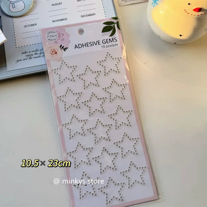 MINKYS New Arrival Pearl Star Heart Bling Bling Stickers DIY Scrapbook Stickers Confetti Decoration DIY Photo Frame Face Sticker