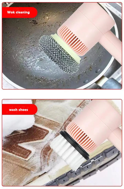 Electric Cleaning Brush USB Rechargeable Automatic Wireless Handheld Kitchen Dishwashing Brush Bathtub Tile Cleaning Brushes