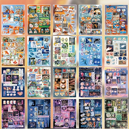 Mr. Paper 45 Sheets/book Creative Sticker Book Used of DIY Phone Case Photo Frame Album Scrapbook Retro Decoration Art Stickers