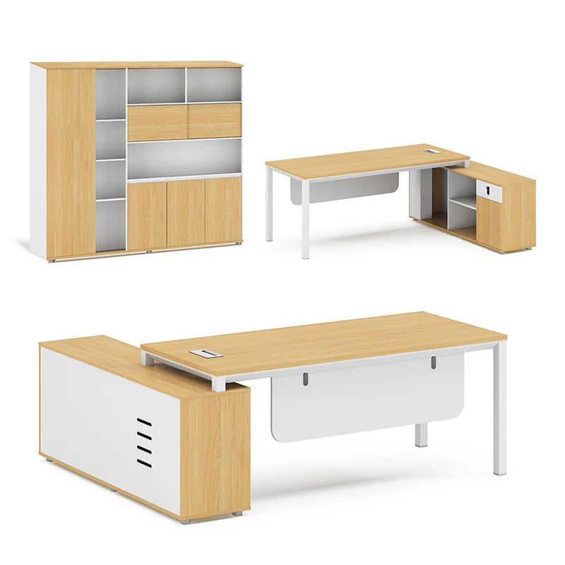 Office Furniture Computer Counter L Shape Table Ceo Executive Desktop Table Office Desk And Cabinet Set  boss office desk