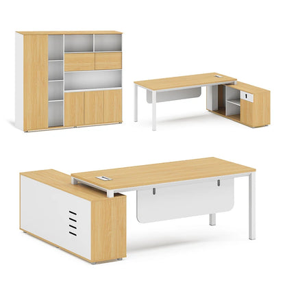 Office Furniture Computer Counter L Shape Table Ceo Executive Desktop Table Office Desk And Cabinet Set  boss office desk