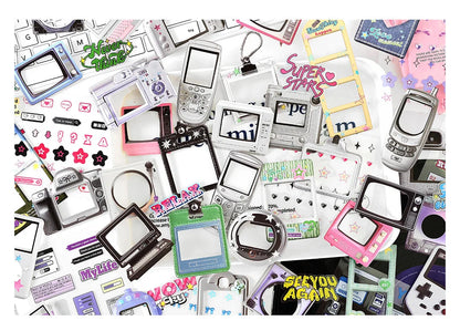 15Pcs/lot Y2K Cute Retro Paper Card Stickers Material Pack Decorative Journal Scrapbooking DIY Photo Frame Collage