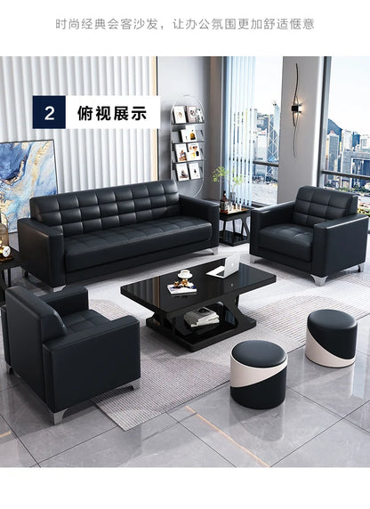 Office Sofa Business Reception Modern Simple Guest Single Three-person Office Sofa Coffee Table Combination Set