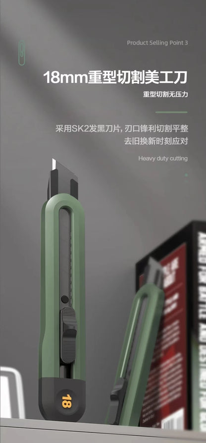Deli 3pc Set Utility Knife Art Carving Knife Cutter School Suplies Cut Tools Wallpaper Stationery Express Delivery Safe Knife