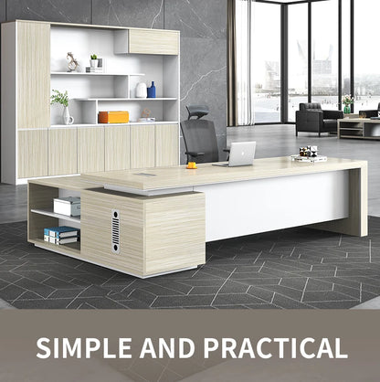 Wooden Ceo Office Furniture Modern Style Computer L Shape Desk Boss Manager Office Table Executive Desk Table Workstation