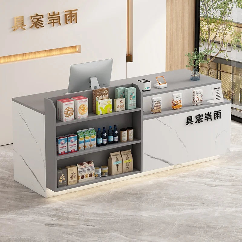 Office Bar Counter Cashier Counter Simple Custom Reception Desk Beauty Salon Escritorio De Recepcion Commercial Furniture