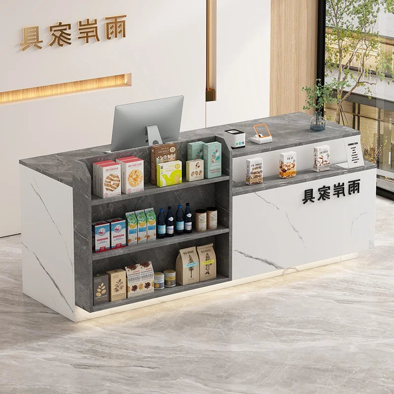 Office Bar Counter Cashier Counter Simple Custom Reception Desk Beauty Salon Escritorio De Recepcion Commercial Furniture