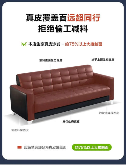 Office Sofa Business Reception Modern Simple Guest Single Three-person Office Sofa Coffee Table Combination Set