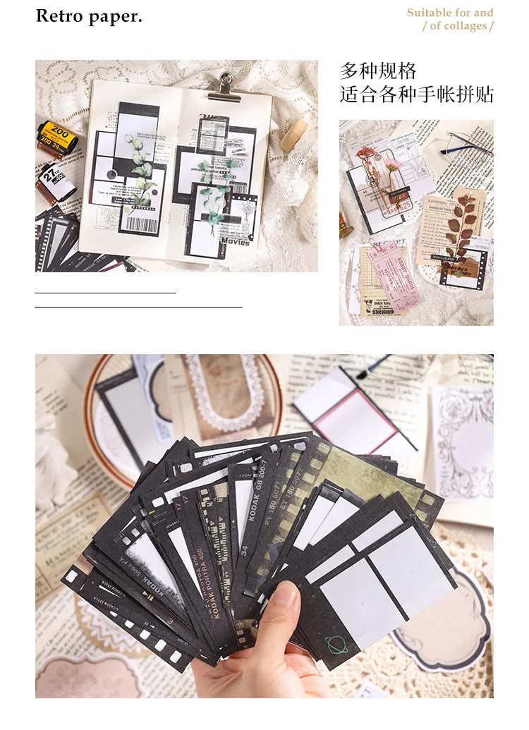 Mr. Paper, Retro Writing Bordered Message Paper, Scrapbook Supplies, Desktop Message, Decorative Notebook Photo Frame 100pcs