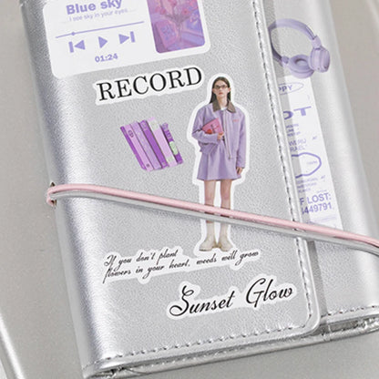 2Style 50Pcs/book Korean Style Cut Film Sticker Book DIY Handbook Envelope Seal Stickers Phone Case Scrapbook Photo Frame Diary